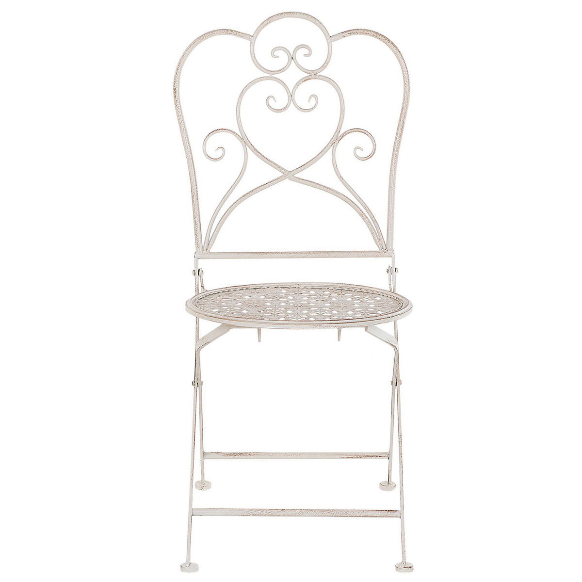 GARTENSTUHL 2er-Set Metall helles beige Trieste - Beige, Metall (44/92/48cm) - Beliani