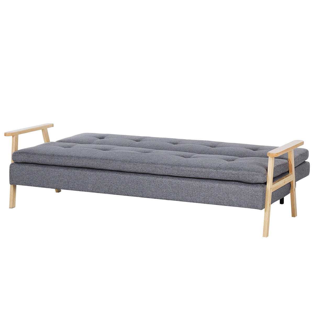 SCHLAFSOFA Polsterbezug Grau Tjorn - Grau, Textil (204/84/85cm) - Beliani