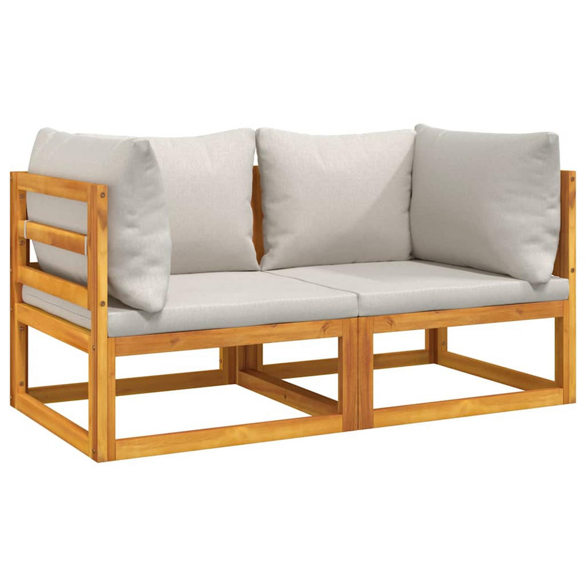 GARTENSOFA SYLOU 141/65/70.5 cm （2-SITZER） - Grau, Holz (141/65/70.5cm) - ZMH