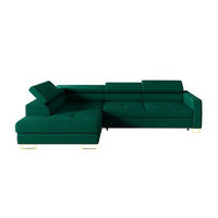 ECKSOFA Gold MERY Mit Verstellbaren Kopfstützen Links Ausziehbar - Grün, Textil (250/200cm) - Sepro Meble