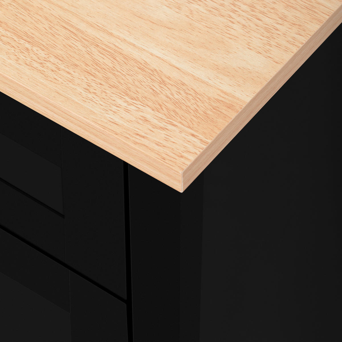 KÜCHENINSEL aus MDF 115x40x87 cm Schwarz mit Schublade & Stauraum - Schwarz, Holzwerkstoff (40/87/115cm) - Modfu