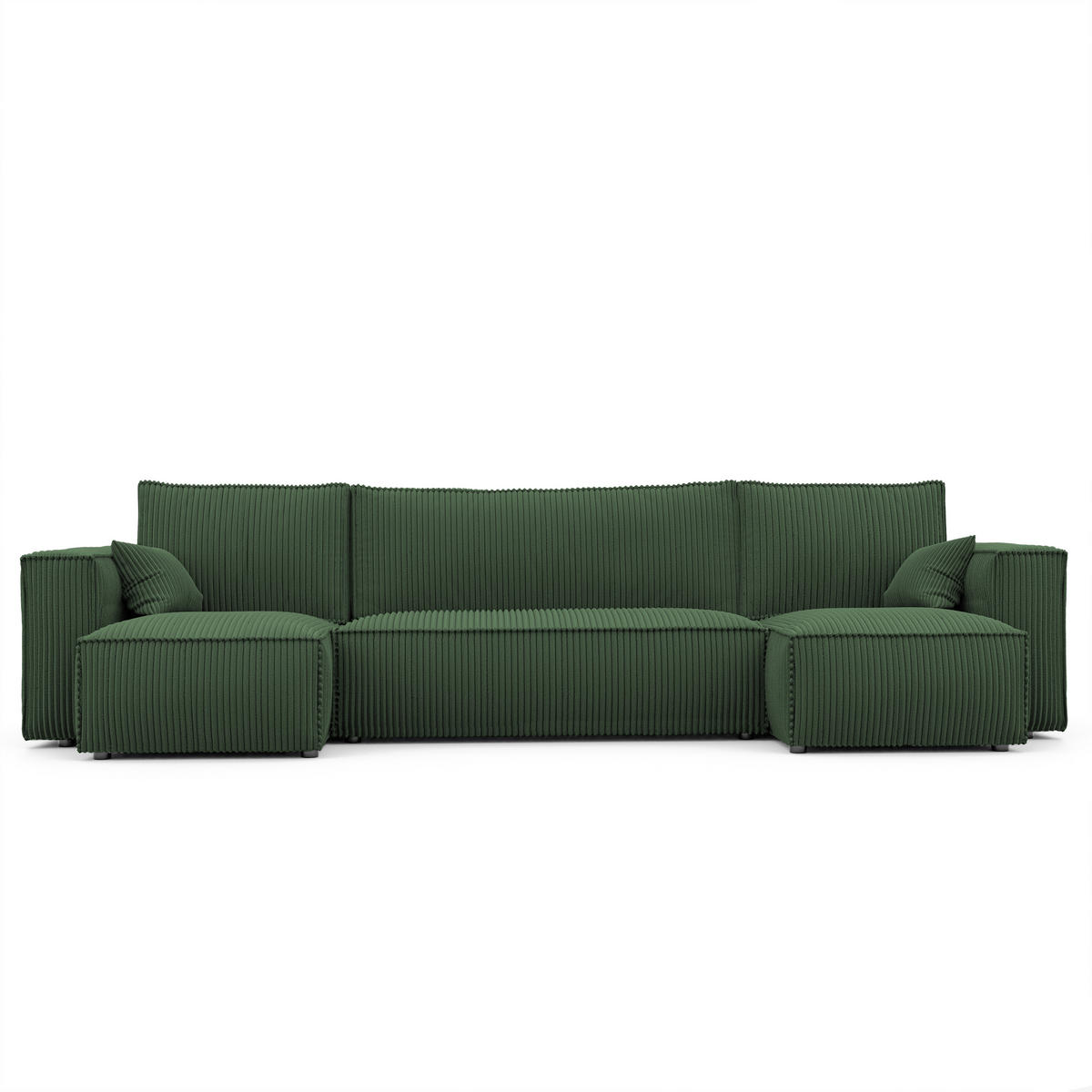 ECKSOFA mit Schlaffunktion und Bettkasten, Grün - Grün, Holzwerkstoff/Textil (312/145cm) - Idohome