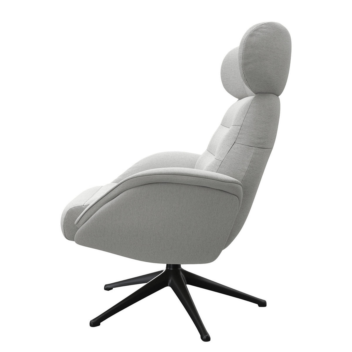 RELAXSESSEL - Hellgrau, Textil/Metall (90/107/90cm) - home24