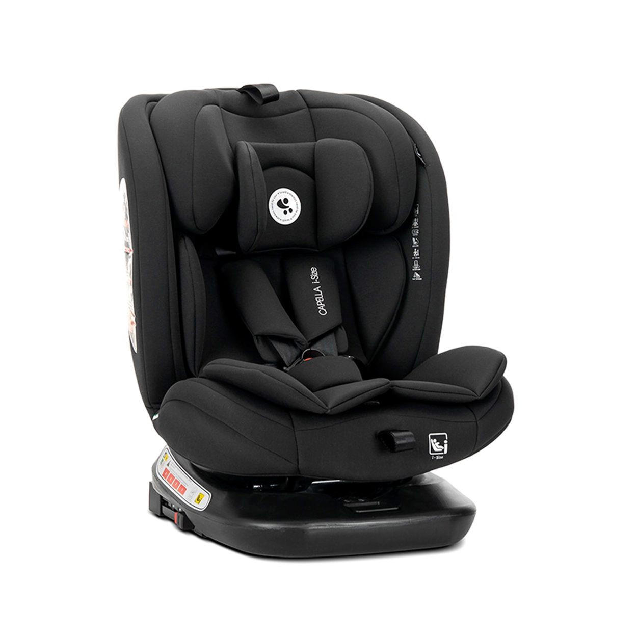 KINDERSITZ Capella 40 - 150cm schwarz Isofix Kopfkissen Kopfstütze verstellbar - Schwarz, Kunststoff (46/59/50cm) - Lorelli