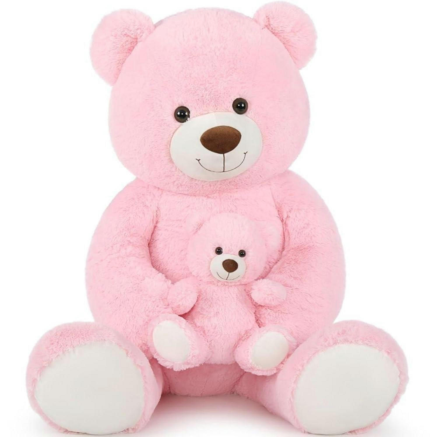 STOFFTIER Teddybär 2-teiliges Set 100 cm Rosa - Rosa, Textil (45/100cm)