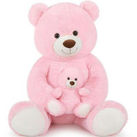 STOFFTIER Teddybär 2-teiliges Set 100 cm Rosa - Rosa, Textil (45/100cm)