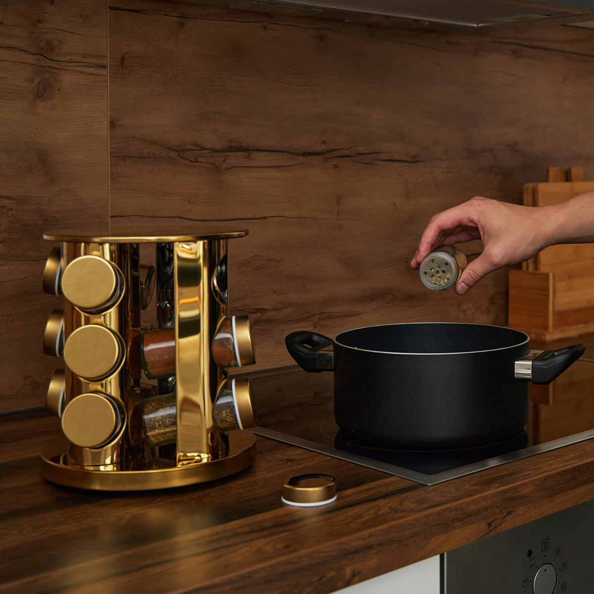 GEWÜRZKARUSSELL - Multicolor, Glas/Kunststoff (20/22/20cm) - Relaxdays