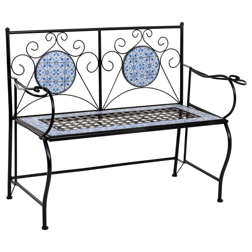 BANK, schwarz, 110x50x88cm - Schwarz, Metall (110/88/50cm) - Wanderlust