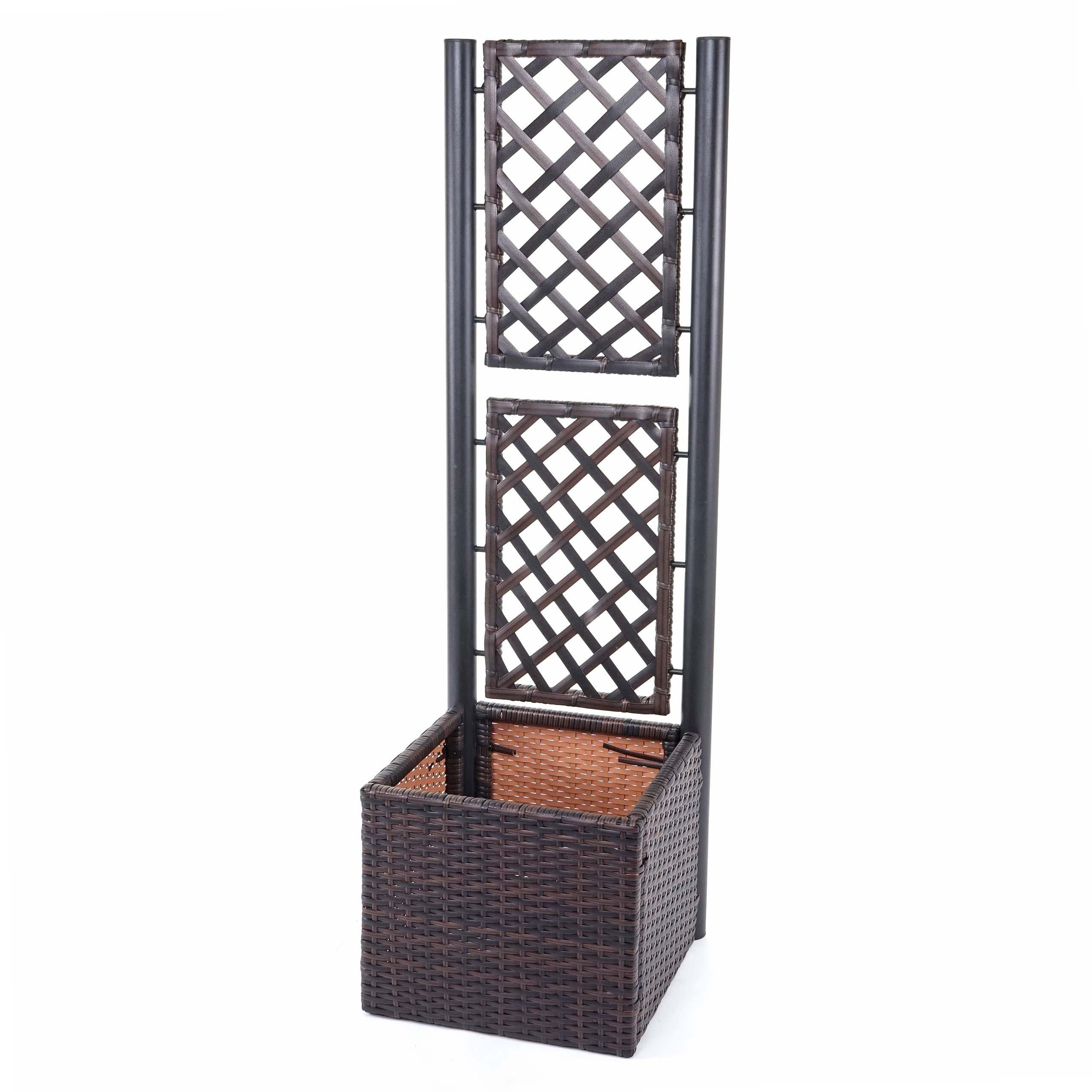 POLY-RATTAN RANKGITTER Braun, Anthrazit - Anthrazit/Braun, Kunststoff (43/142/43cm) - MCW