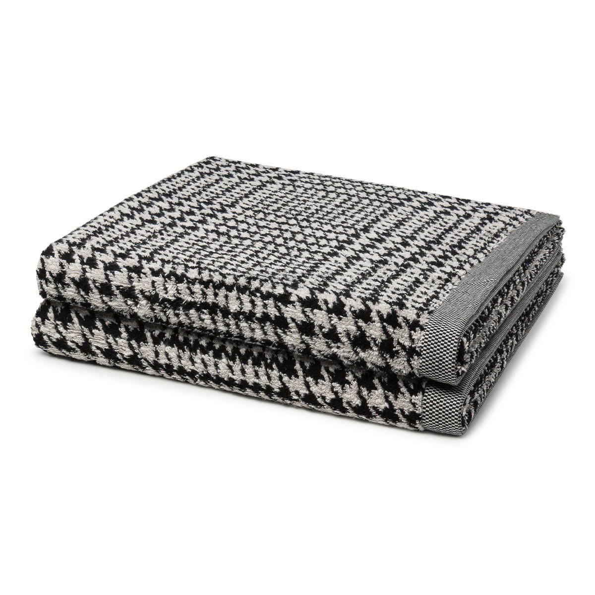 DUSCHTUCH Brooklyn Glencheck 2er-Set - Schwarz, Textil (80/150cm) - MÖVE
