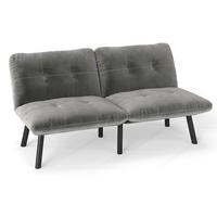 SCHLAFSOFA/SCHLAFSOFA aus Samtstoff, Grau - Grau, Textil (81/78/160cm) - Urban Meuble