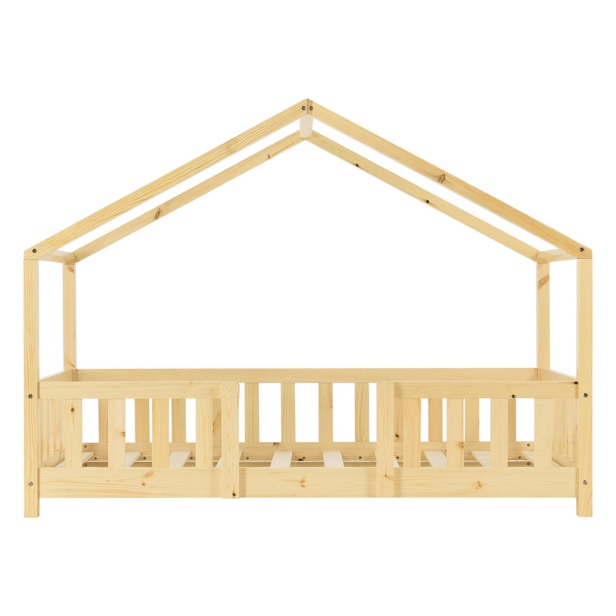 HAUSBETT Treviolo - Naturfarben, Holz (70/140cm) - [en.casa]