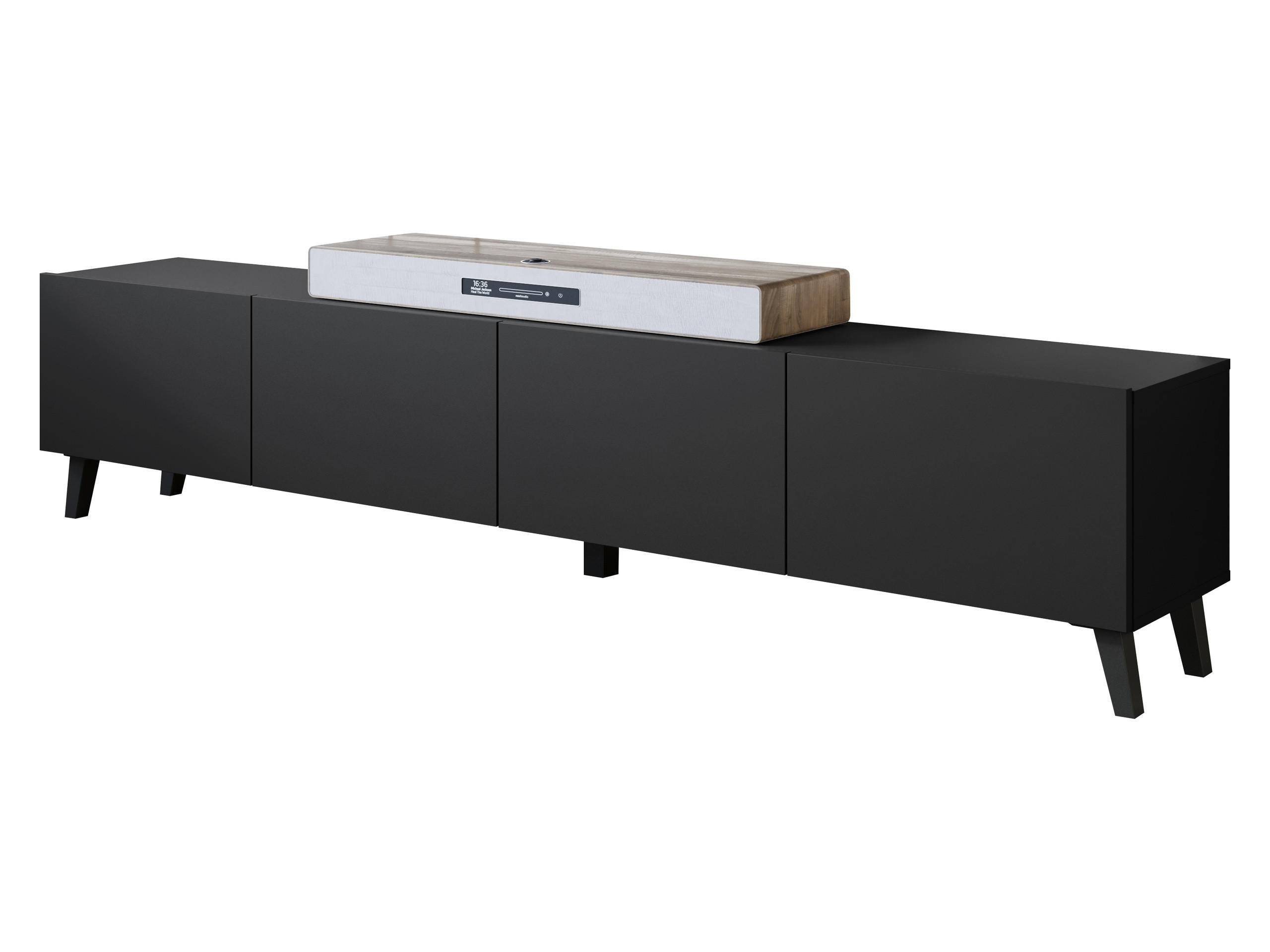 TV-LOWBOARD Phuket 190 - Schwarz/Graphitfarben, Holzwerkstoff/Kunststoff (190/40/32cm) - MIRJAN24
