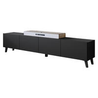 TV-LOWBOARD Phuket 190 - Schwarz/Graphitfarben, Holzwerkstoff/Kunststoff (190/40/32cm) - MIRJAN24