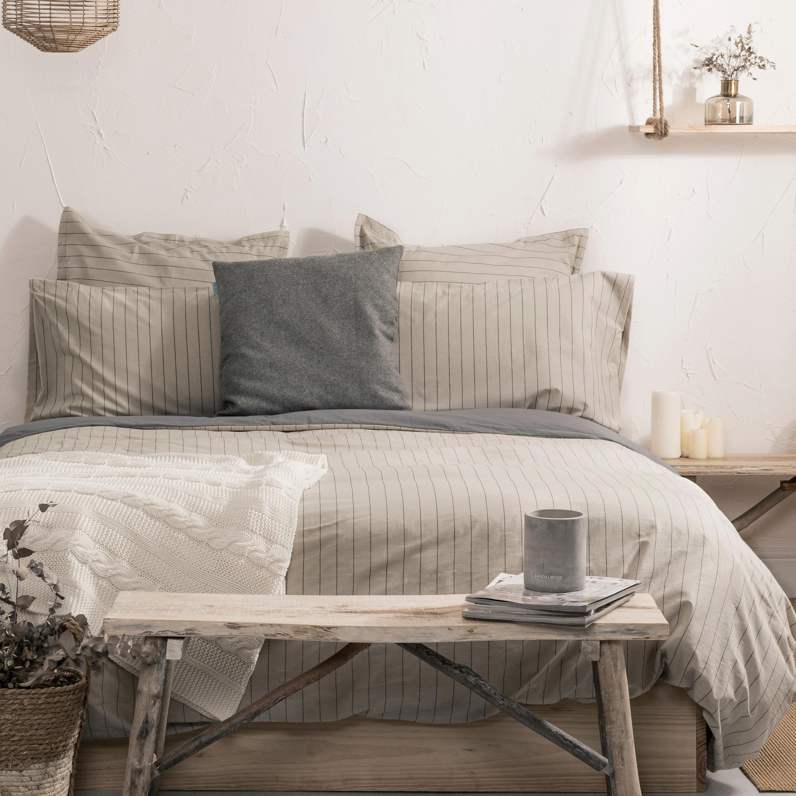 BETTBEZUG oxford 180x220 cm (komfortgrösse) beige - Beige, Textil (180/220cm) - Happy Friday