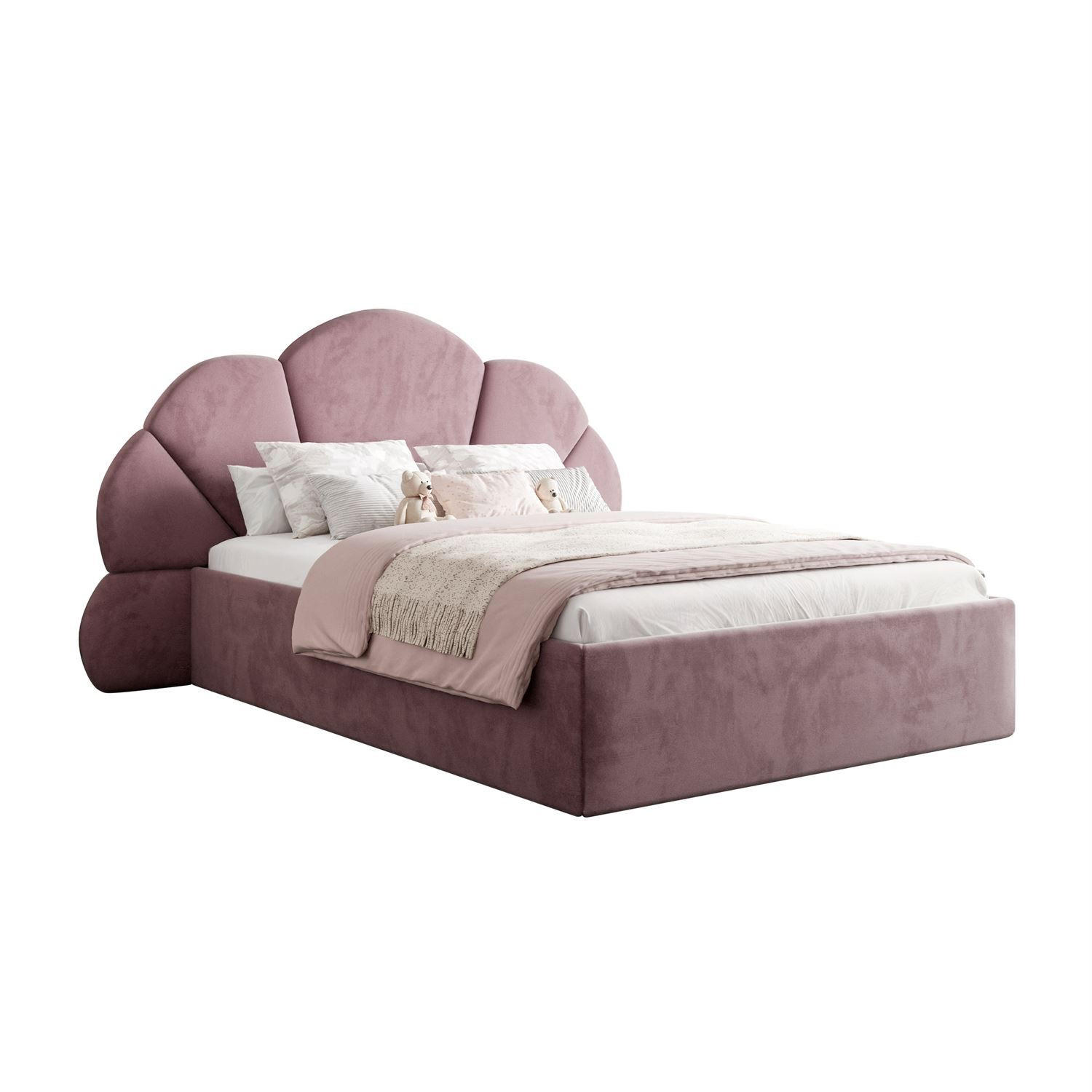 POLSTERBETT ARIEL mit Bettkasten 120x200 cm Element 10 - Rosa, Textil (120/200cm) - Lookway