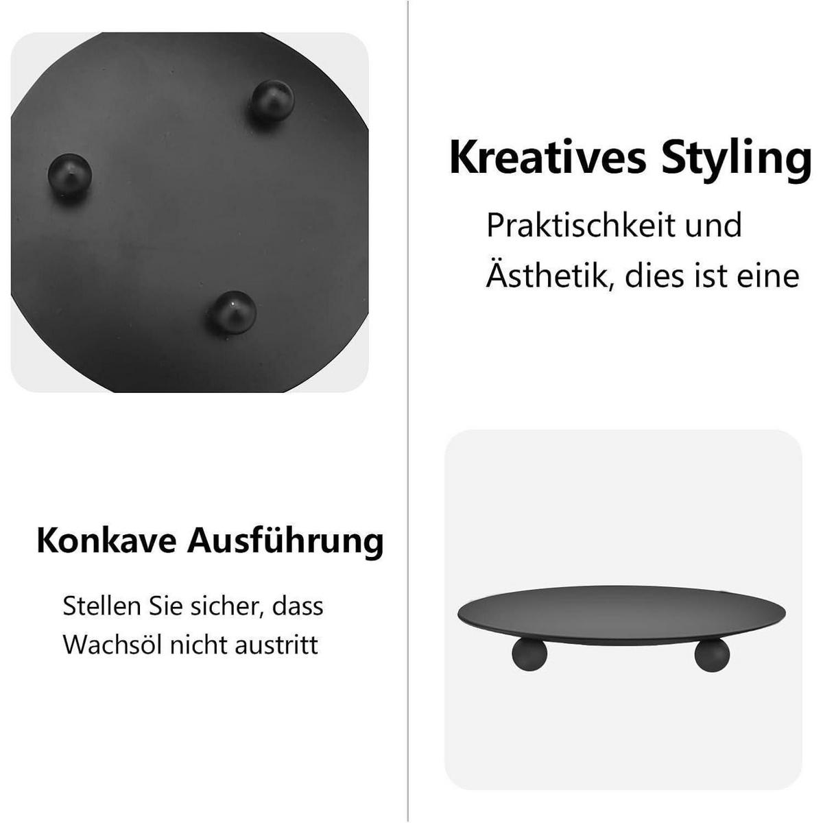 KERZENSTÄNDER 2-teiliges Set Schwarz 9 cm - Schwarz, Metall (15/2/10cm)