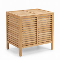 WÄSCHEKORB Bambus Moa 90 l 60/40/58,5 cm - Beige, Naturmaterialien (40/58.5/60cm) - NUXIO
