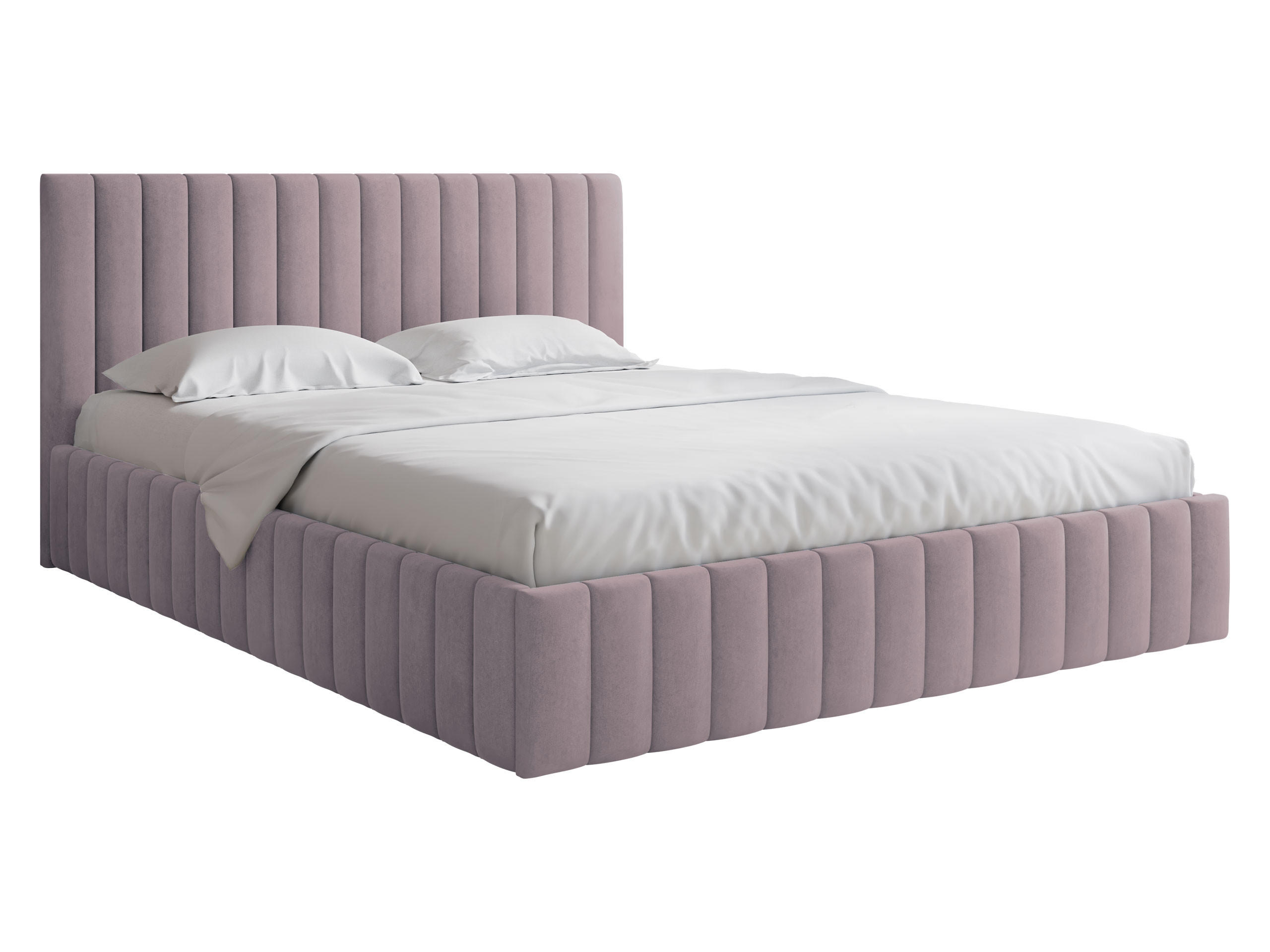 POLSTRBETT Lewezo - Violett/Naturfarben, Holzwerkstoff/Textil (140/200cm) - MIRJAN24