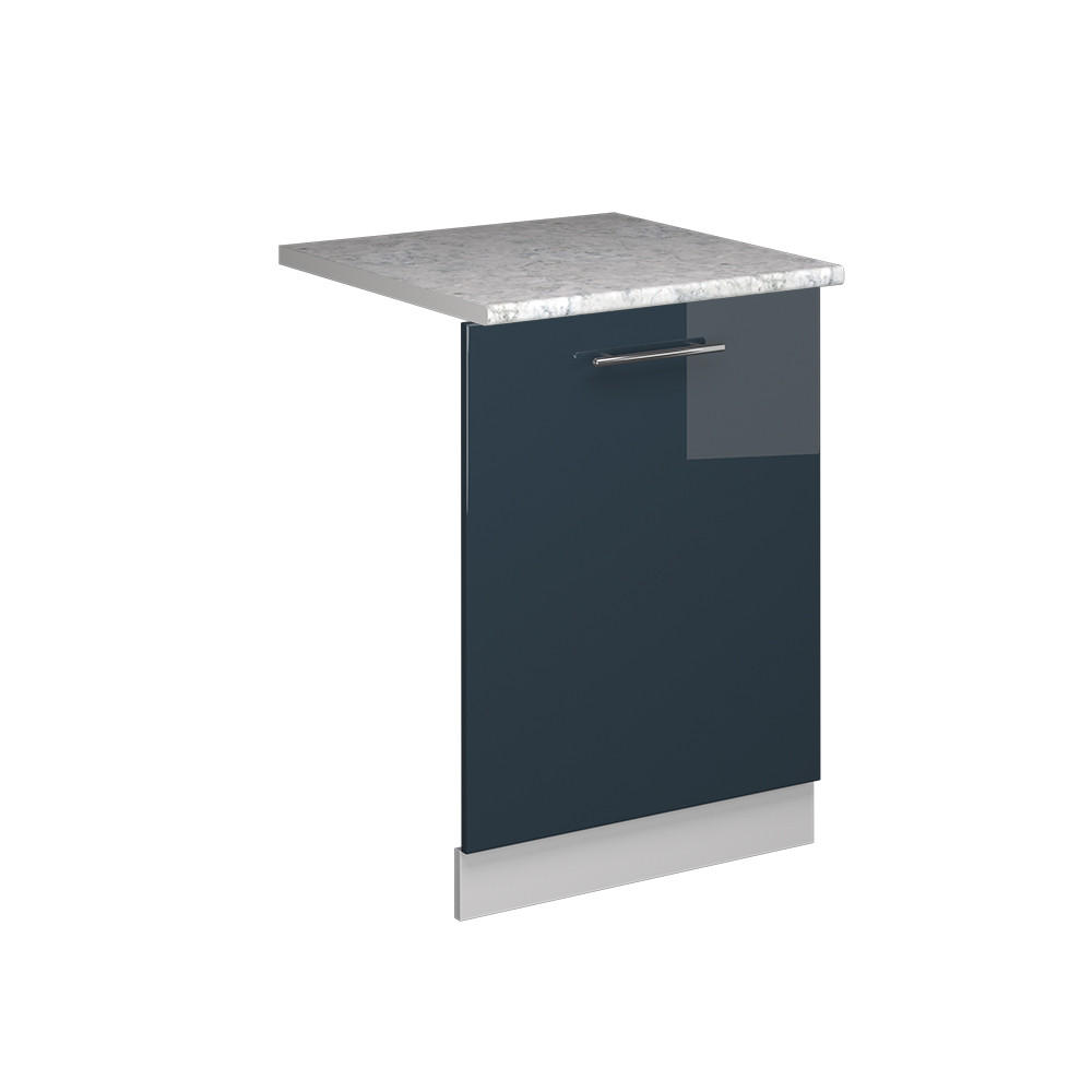 DISKMASKINENS FRONTPANEL Fame-Line Mörkblå högblank 60 cm , AP Marble Mörkblå, Vit 81.8/60/60 cm