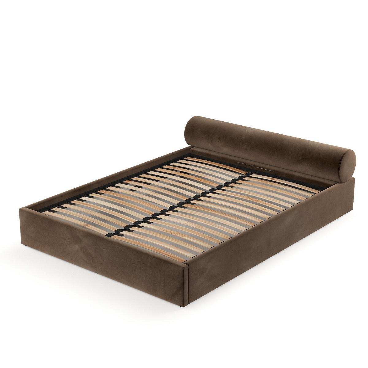 POLSTERBETT Solvo mit Stauraum 180/200 cm Braun im Kronos Stoff - Schwarz/Naturfarben, Holz/Holzwerkstoff (180/200cm) - AltaBeds