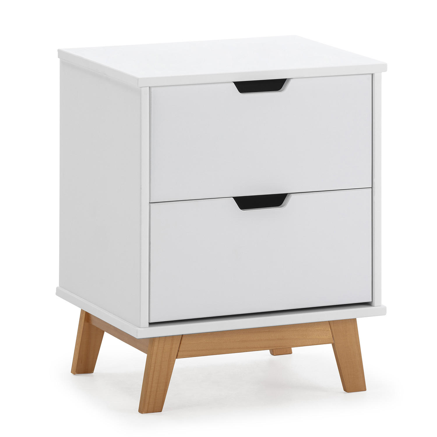 NACHTTISCH Miranda 2 Schubladen Weiß - Weiß, Holz (43/52/35cm) - VS Venta-stock