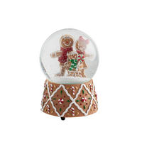 SCHNEEBALL Mit Spieluhr Weihnachten Charmfamily - Braun, Glas (10.5/14.5/10.5cm) - home&you