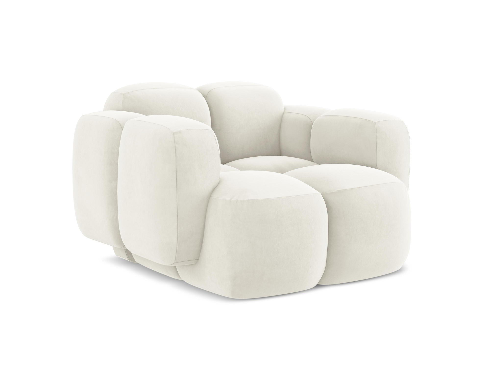 SESSEL Samt Stoff Beige - Hellbraun/Schwarz, Holzwerkstoff/Kunststoff (120/72/115cm) - Makamii