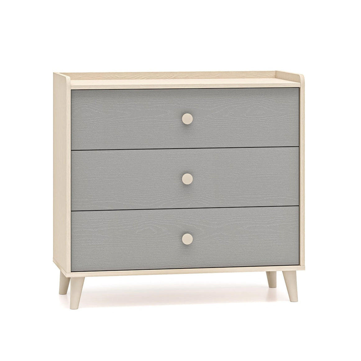DETSKÁ KOMODA Alycia Béžová - Sivá - Efekt dreva - sivá, drevo (90/85/40cm) - Petits-meubles