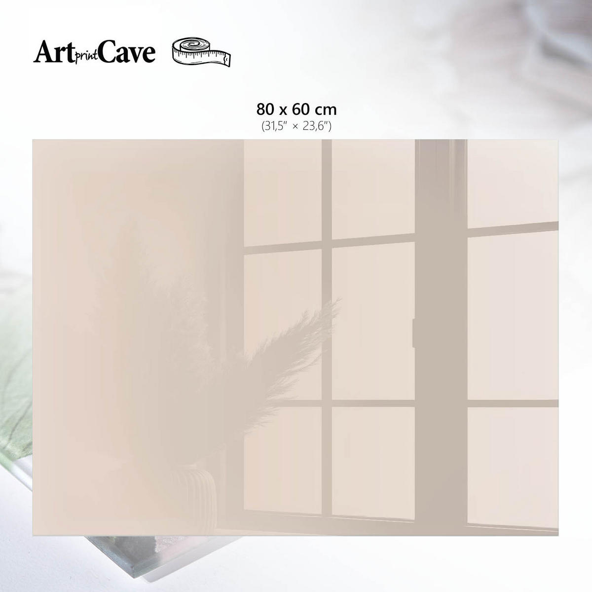 GLASPLATTE 80x60 cm – Warmes Beige - Creme, Glas (0.4/80/60cm) - ArtPrintCave