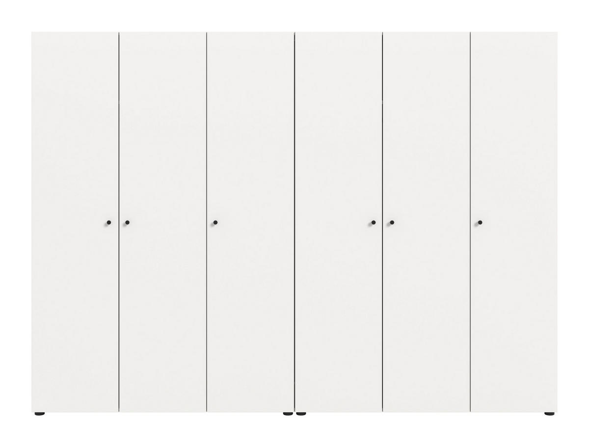 KLEIDERSCHRANKKOMBINATION DARWIN (B/H/T: ca. 240/176/51 cm) in Weiß/weiß - Weiß, Holzwerkstoff (240/176/51cm)