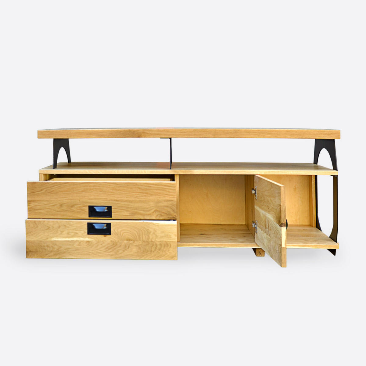 TV-SCHRANK auf metallischen Beinen WALT - Eichefarben, Holz (150/60/45cm) - Rawood Furniture