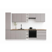 KÜCHENZEILE – 320 cm – K91-G320 – Velmora – Grau – ohne E-Geräte - Grau, Holz (320/212/58cm) - ROYAL24_MARKT