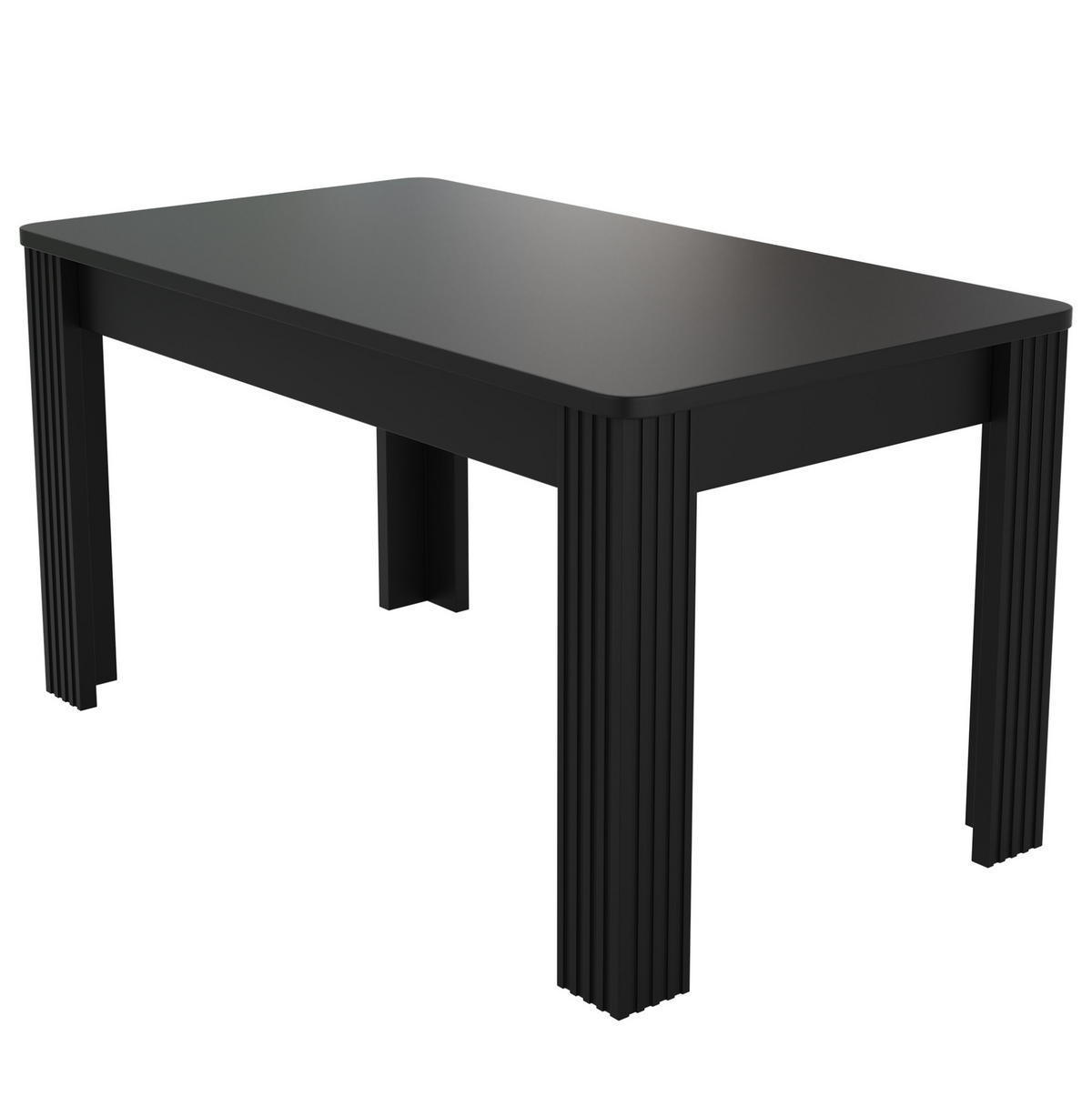 ESSTISCH in Schwarz mit vier stabilen Beinen aus Spanplatte,116/65/75 cm - Schwarz, Holzwerkstoff (116/65/75cm) - Flora Grace