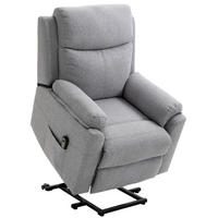 RELAXSESSEL Polyester mit Aufstehhilfe, Liegefunktion 160° 83/89/102 cm Grau - Grau, Textil (89/102/83cm) - Redom