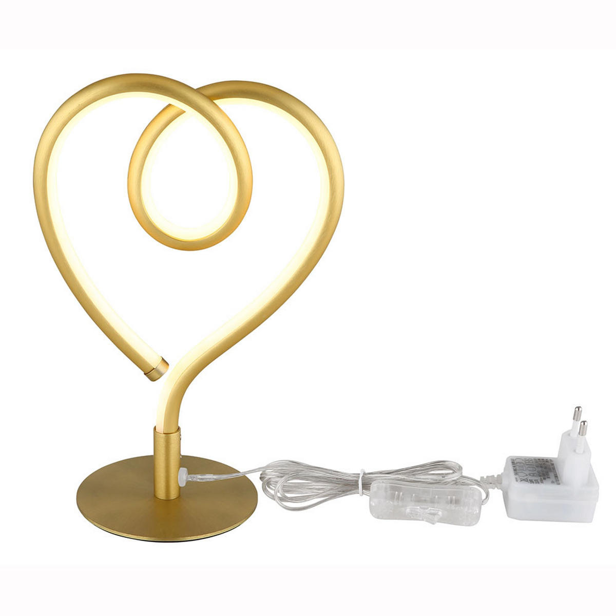 LED TISCHLEUCHTE Amore Gold - Goldfarben, Metall (16/10/23.5cm) - Globo Lighting