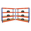 SCHWERLASTREGAL Dino 3er-Set mit 3x 180x200x60 cm Fachlast 500 kg Blau/Orange - Orange, Metall (600/180/60cm) - PROREGAL