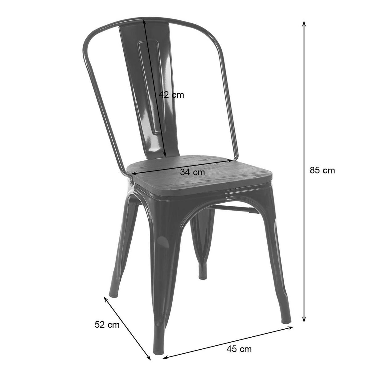 STUHL INKL. HOLZ-SITZFLÄCHE Grau - Grau, Holz (45/85/52cm) - MCW