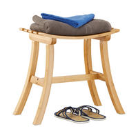 HOCKER - Hellbraun, Holz (56/48/28.5cm) - Relaxdays