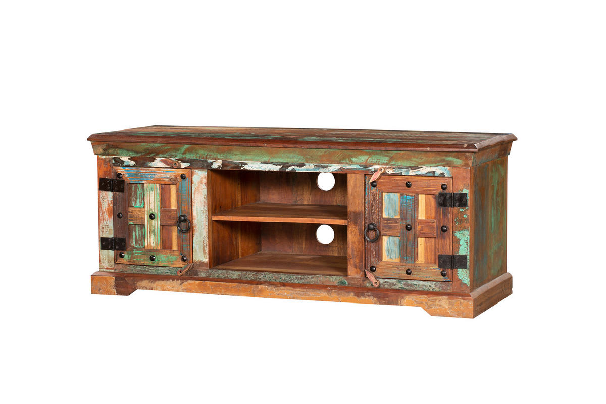 TV-SCHRANK Tor Mangoholz Braun 50x45x125cm - Braun, Holz (45/50/125cm) - DELUKE