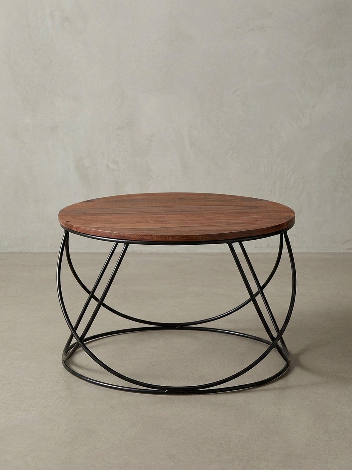 COUCHTISCH Industriestil in Braun, Sheesham-Massivholz Handgefertigt - Schwarz/Braun, Holz/Metall (60/60/40cm) - KADIMA DESIGN