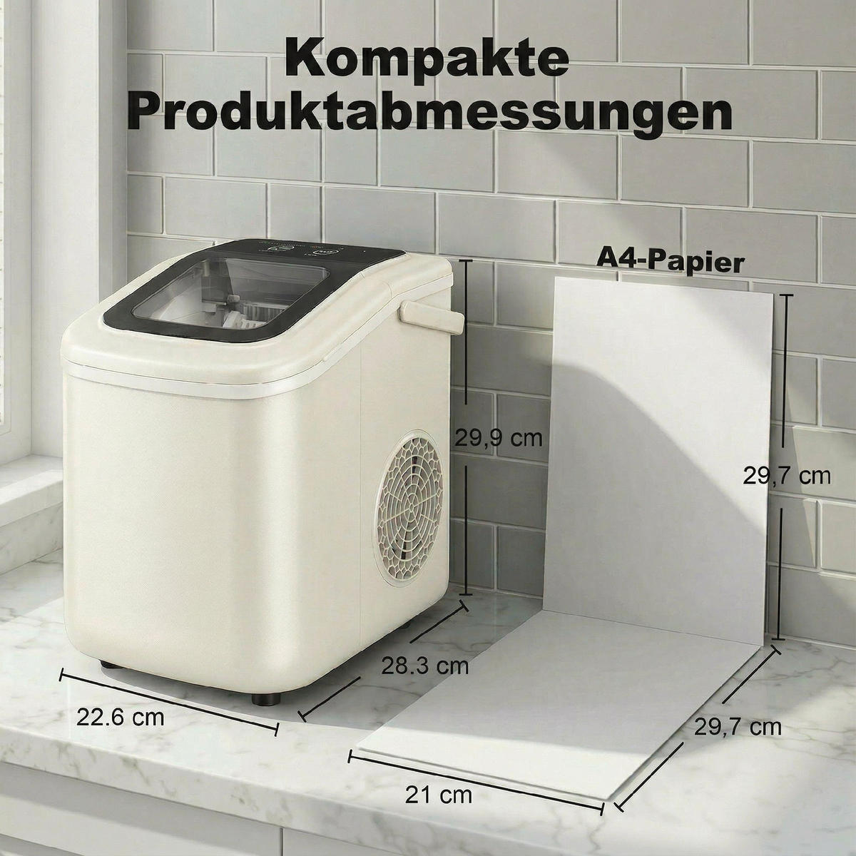 EISWÜRFELMASCHINE Kunststoff Beige - Beige, Kunststoff (22.6/29.9/28.3cm) - HOMCOM