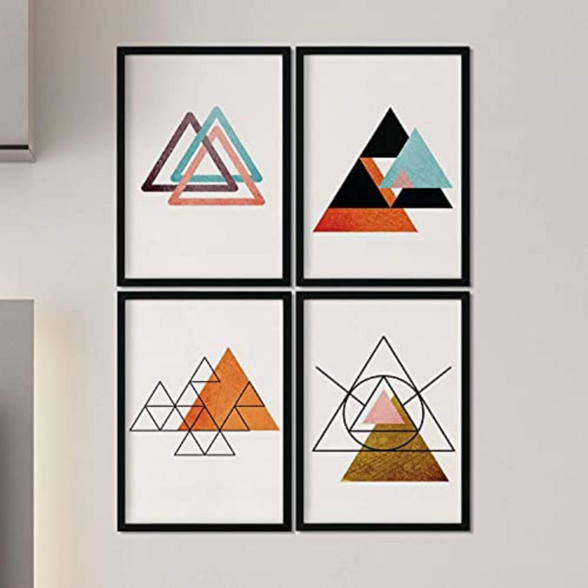 POSTER Set mit 4 Sahara und Ägypten A4 Schwarzer Rahmen - Schwarz, Papier (29.7/3cm) - Nacnic