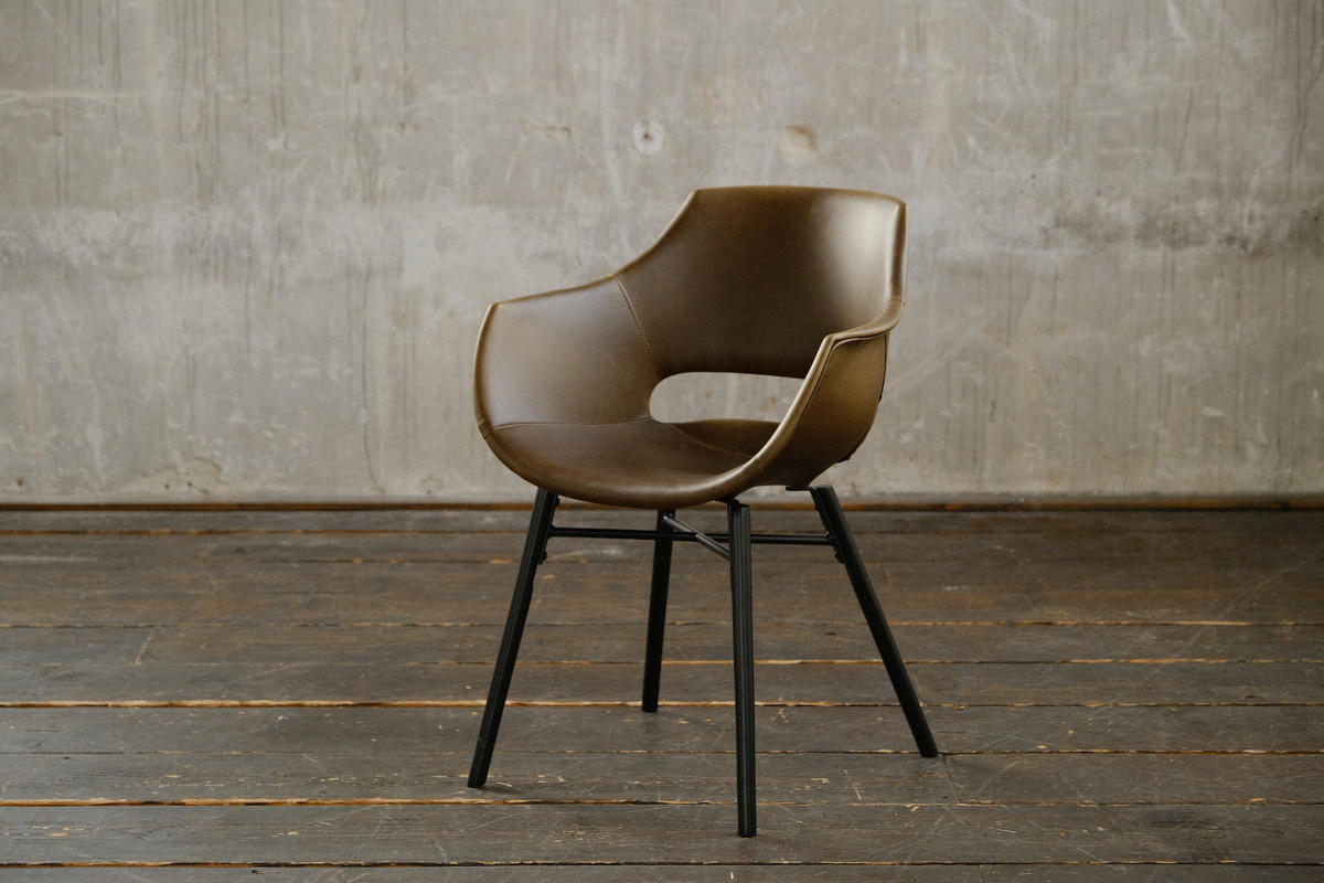 STUHL ZAJA Dunkelbraun Kunstleder - Dunkelbraun, Leder (57/82/59cm) - KAWOLA