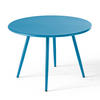 GARTEN-LOUNGETISCH, Pazifikblau - Dunkelblau, Metall (40/40/30cm) - Oviala