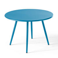 GARTEN-LOUNGETISCH, Pazifikblau - Dunkelblau, Metall (90/50/34cm) - Oviala