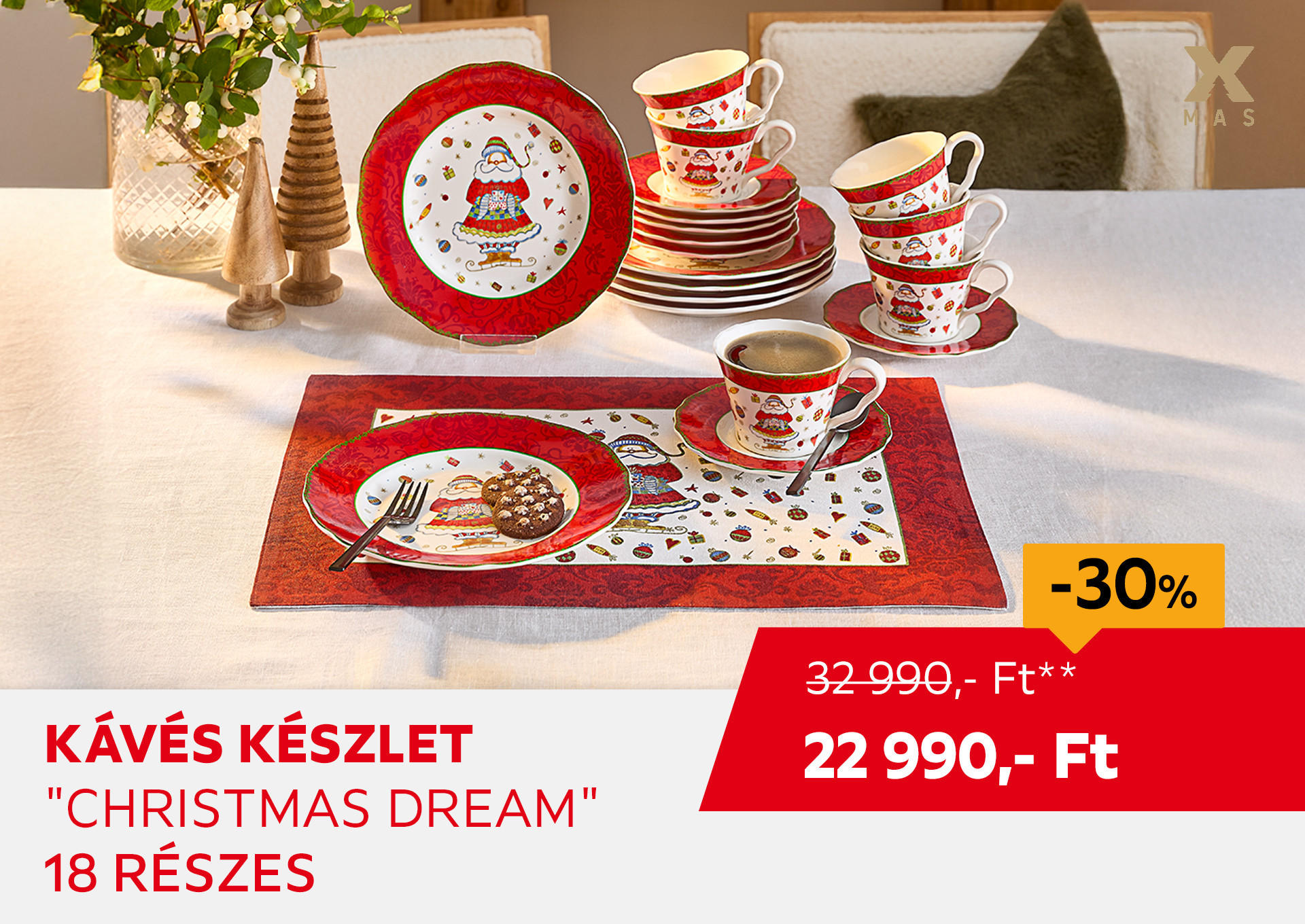 Kávés készlet "Christmas dream", 18 részes Kiemelt termék 32990 Ft.- helyett 22990 Ft.-