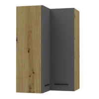 ECKHÄNGESCHRANK Bonn W14/60 Eiche Artisan / graphit matt 60 / 60 / 96cm - Graphitfarben/Eiche Artisan, Holz/Holzwerkstoff (60/96/60cm) - Feldmann-Wohnen