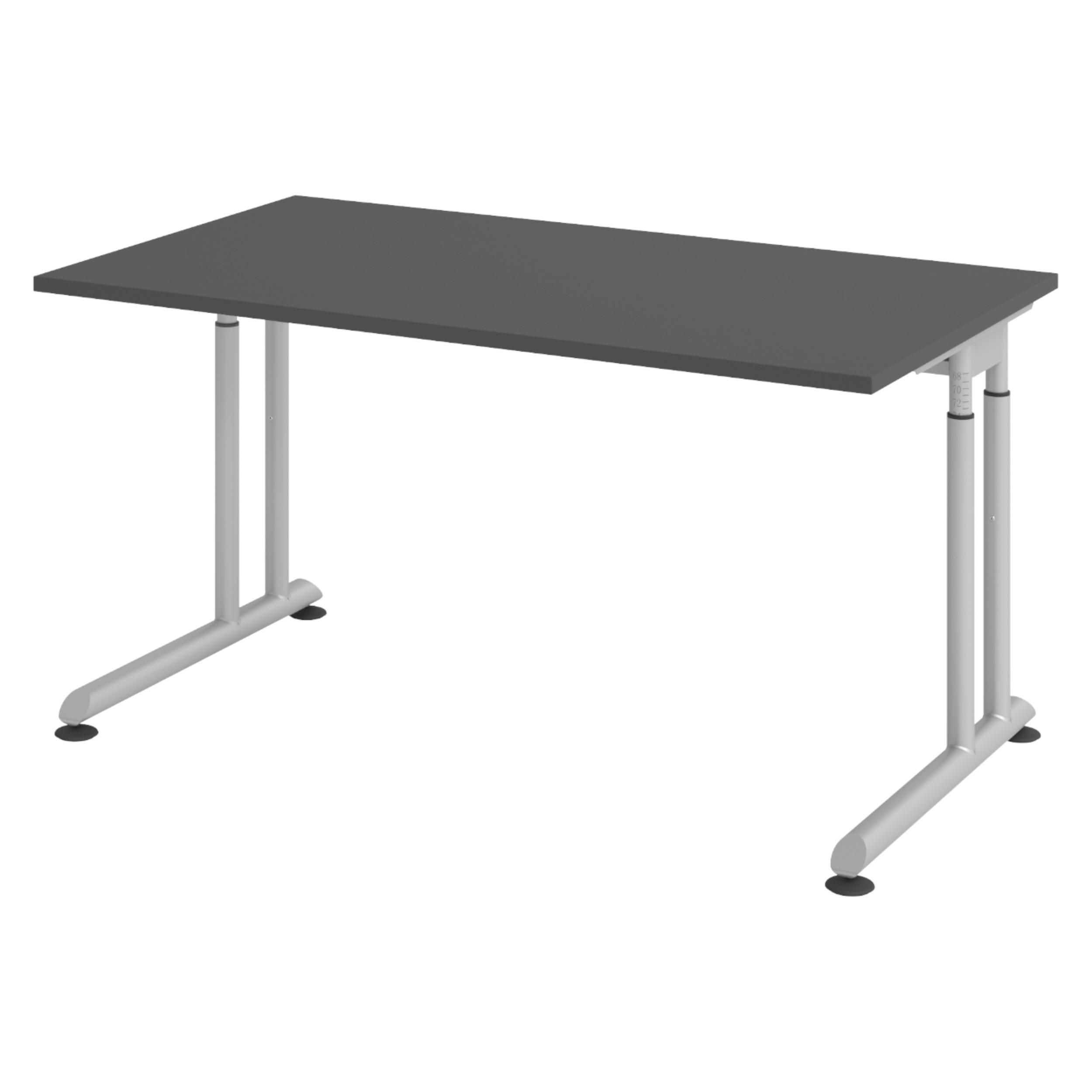bümö Schreibtisch Graphit, Silber 140x74x80 cm