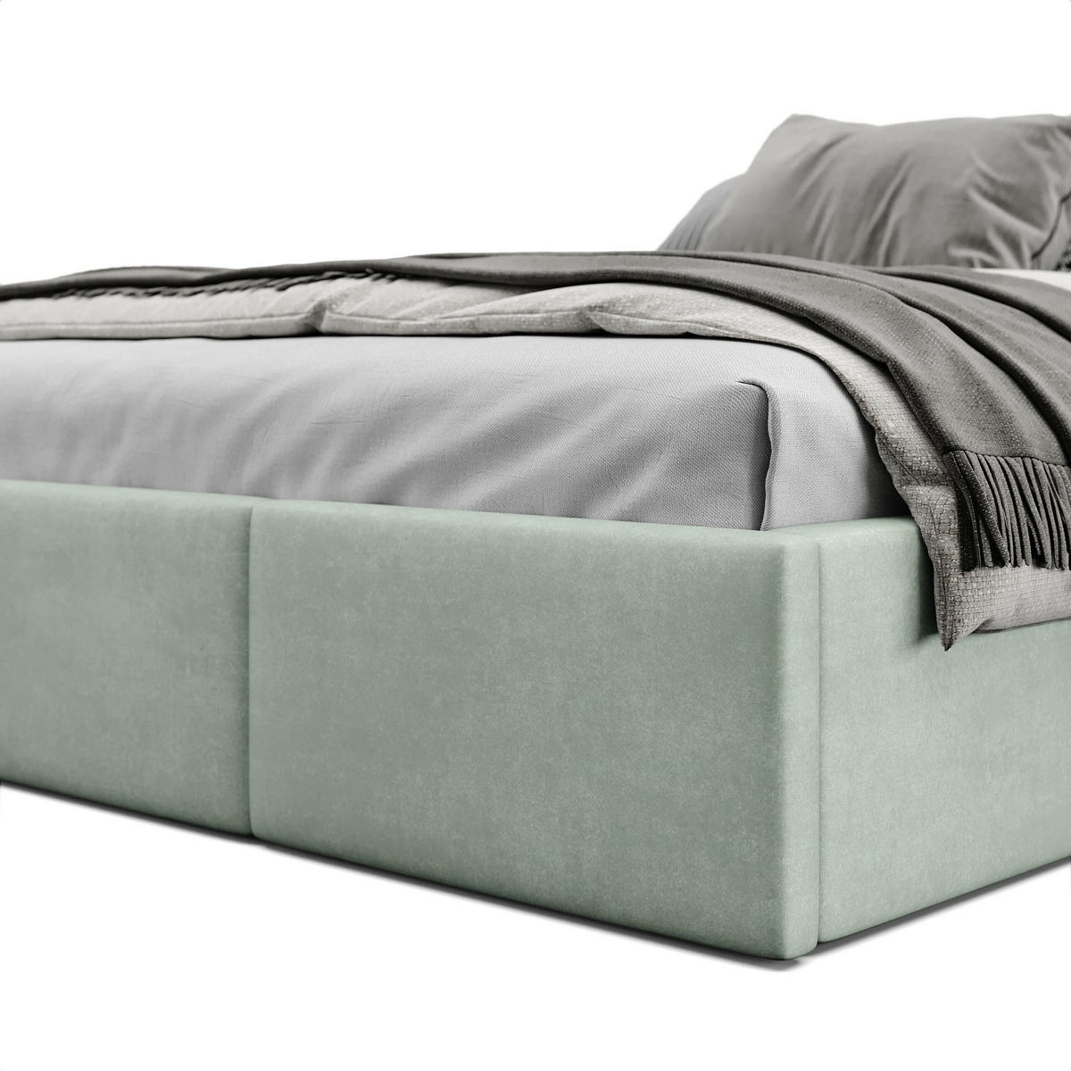 POLSTERBETT für Schlafzimmer Bett mit Stauraum Mint 180x200cm - Mintgrün, Holzwerkstoff/Textil (180/200cm) - Muralo
